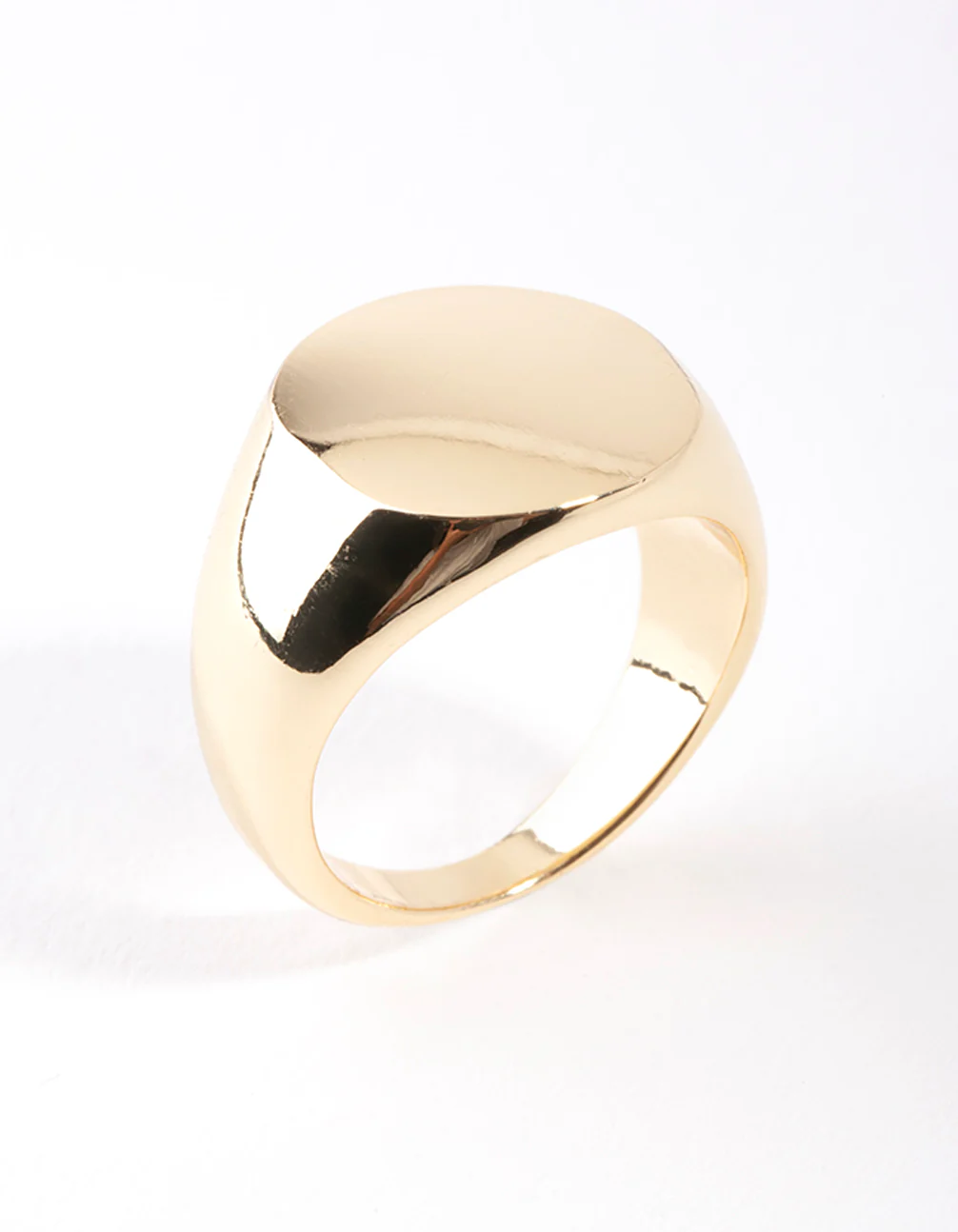 Gold Plated Plain Signet Ring - Image 3