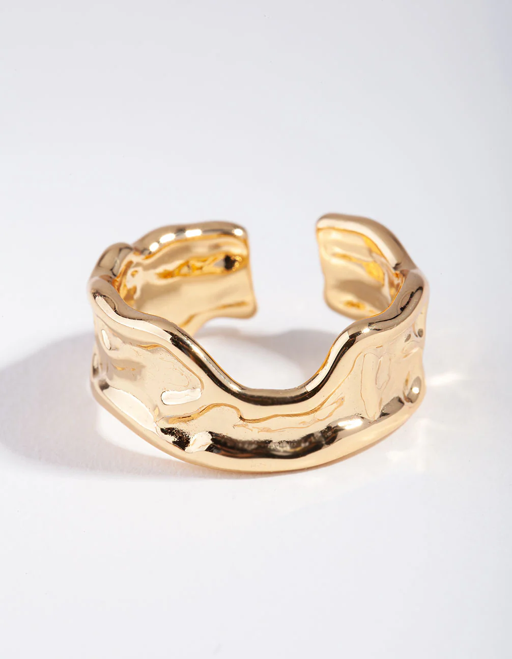 Gold Plated Molten Adjustable Ring - Image 2