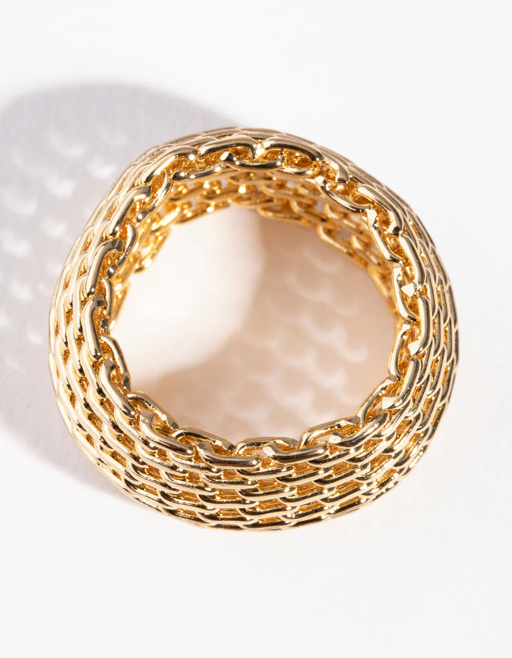Gold Wide Mesh Ring - Image 2