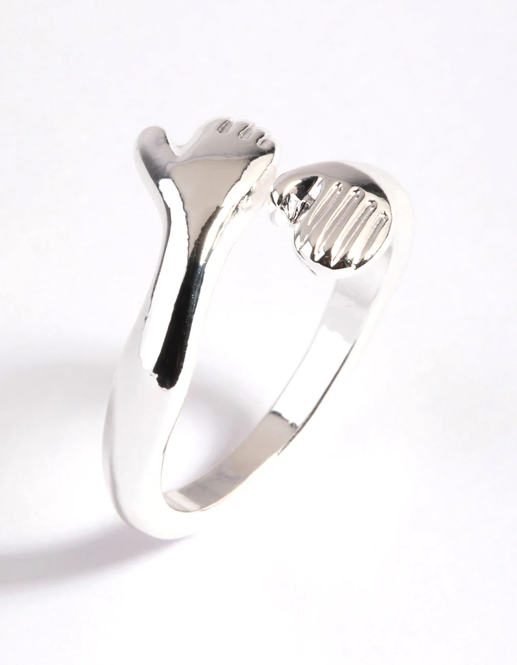 Silver Plated Hugging Hands Ring - Image 4
