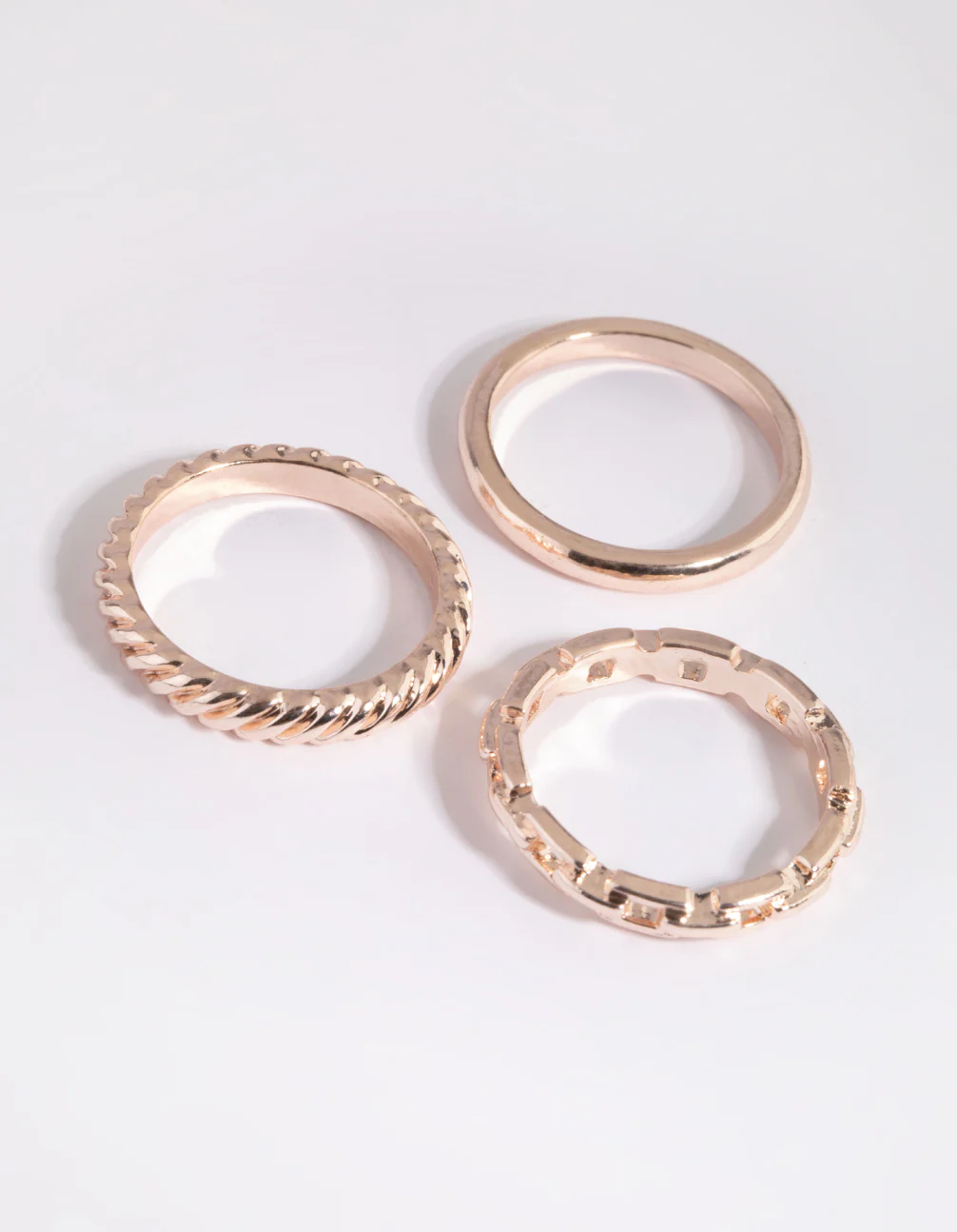 Rose Gold Chain Link Ring Stack Pack - Image 2