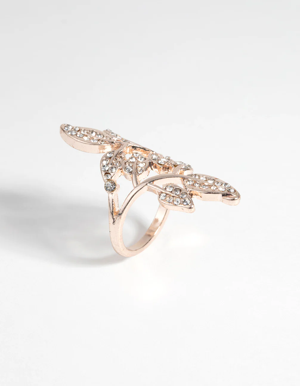 Rose Gold Diamante Petal Ring - Image 5
