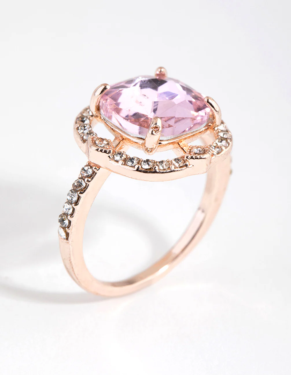 Rose Gold Pink Stone Ring - Image 7