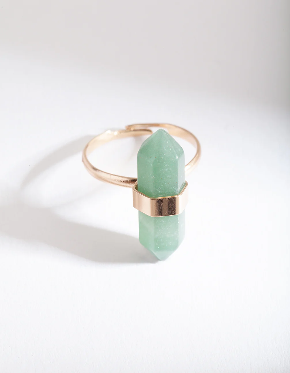Gold Jade Semi-Precious Shard Ring - Image 4