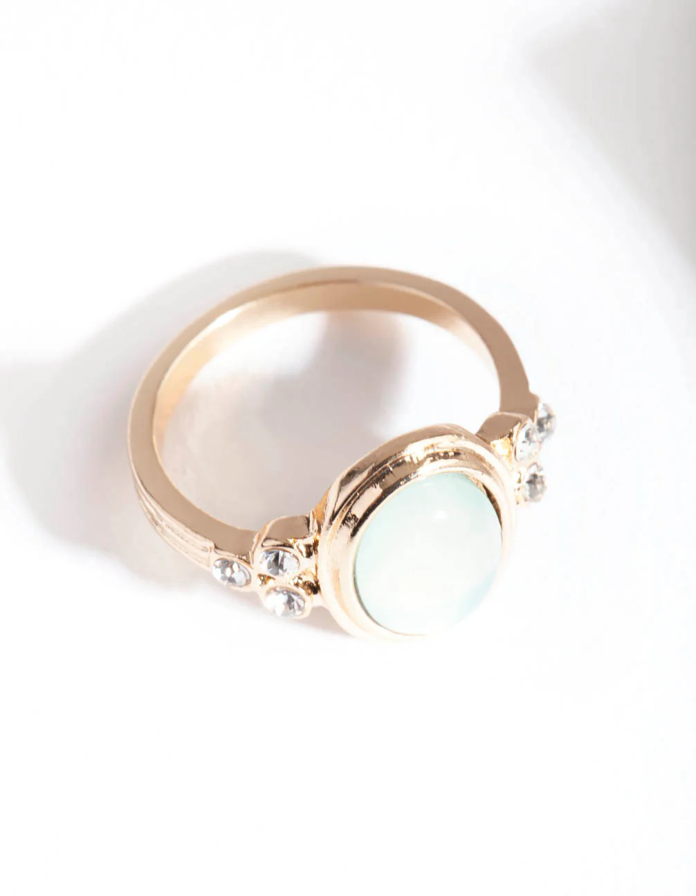 Gold Oval Diamante Ring - Image 2