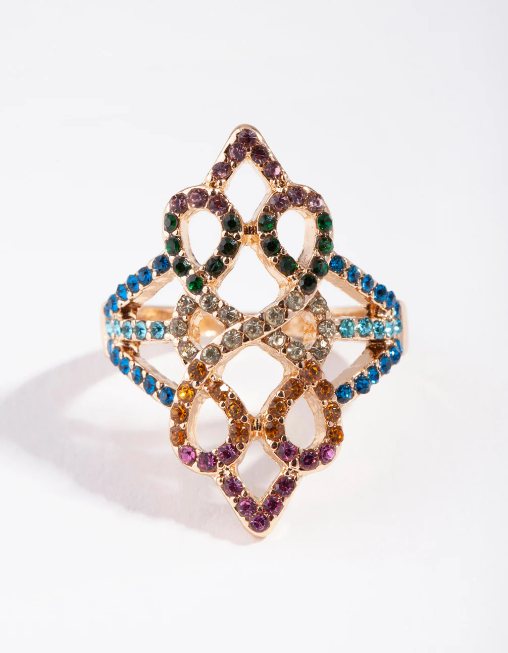 Gold Diamante Filigree Diamante Ring - Image 2