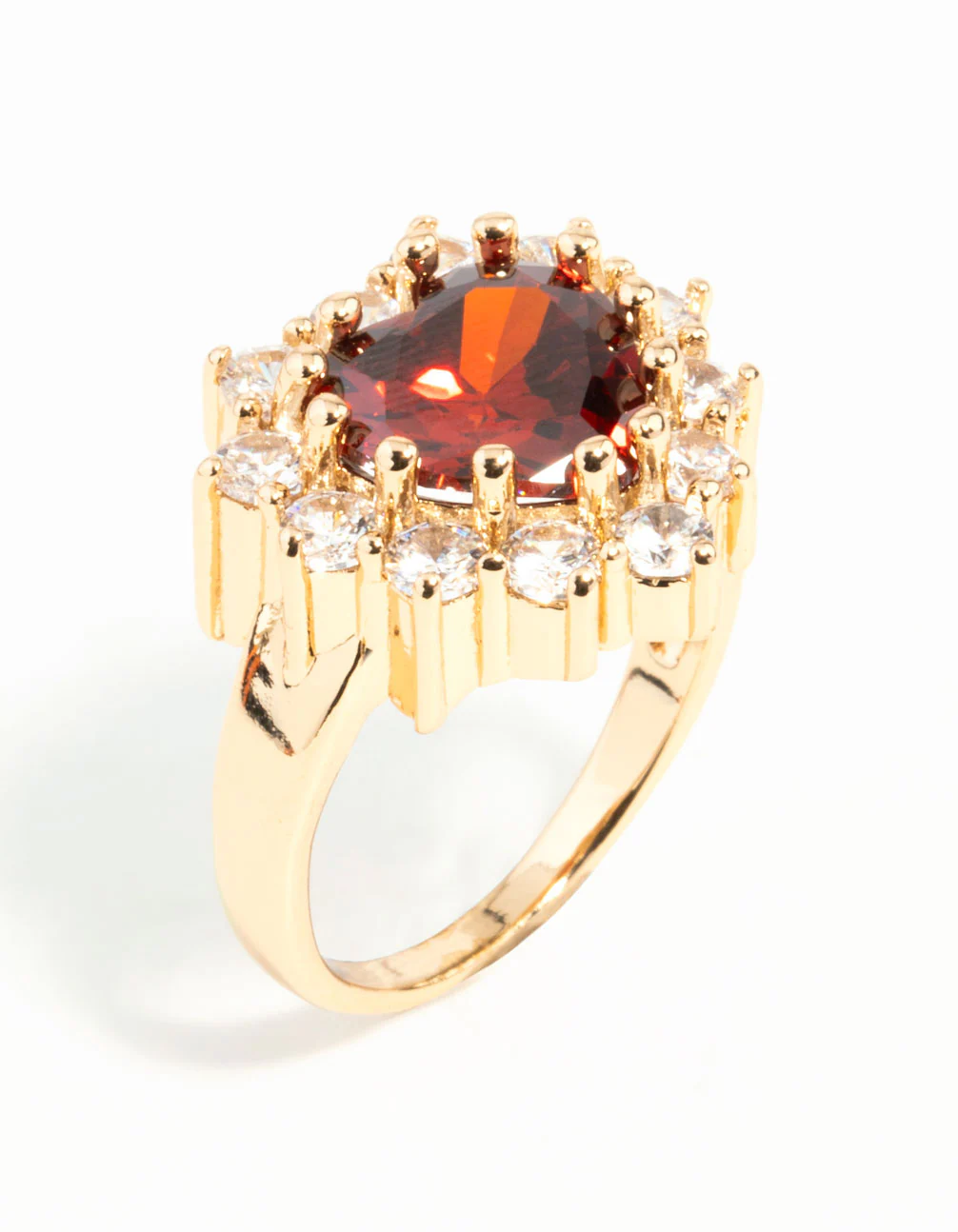 Gold Red Stone Heart Ring - Image 25