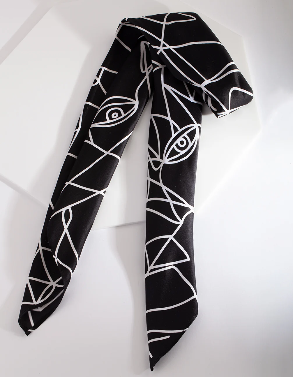 Black White Face Print Scarf - Image 2
