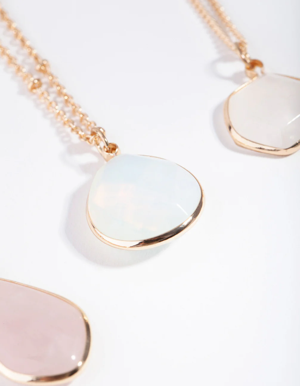Gold 3 Layer Mix Stone Necklace - Image 4