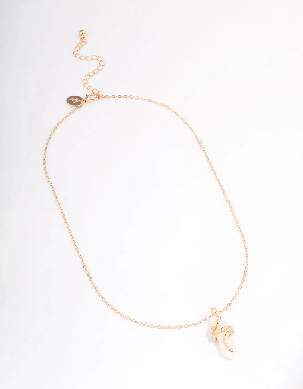 Gold Clear Quartz Snake Wrap Shard Necklace - Image 2
