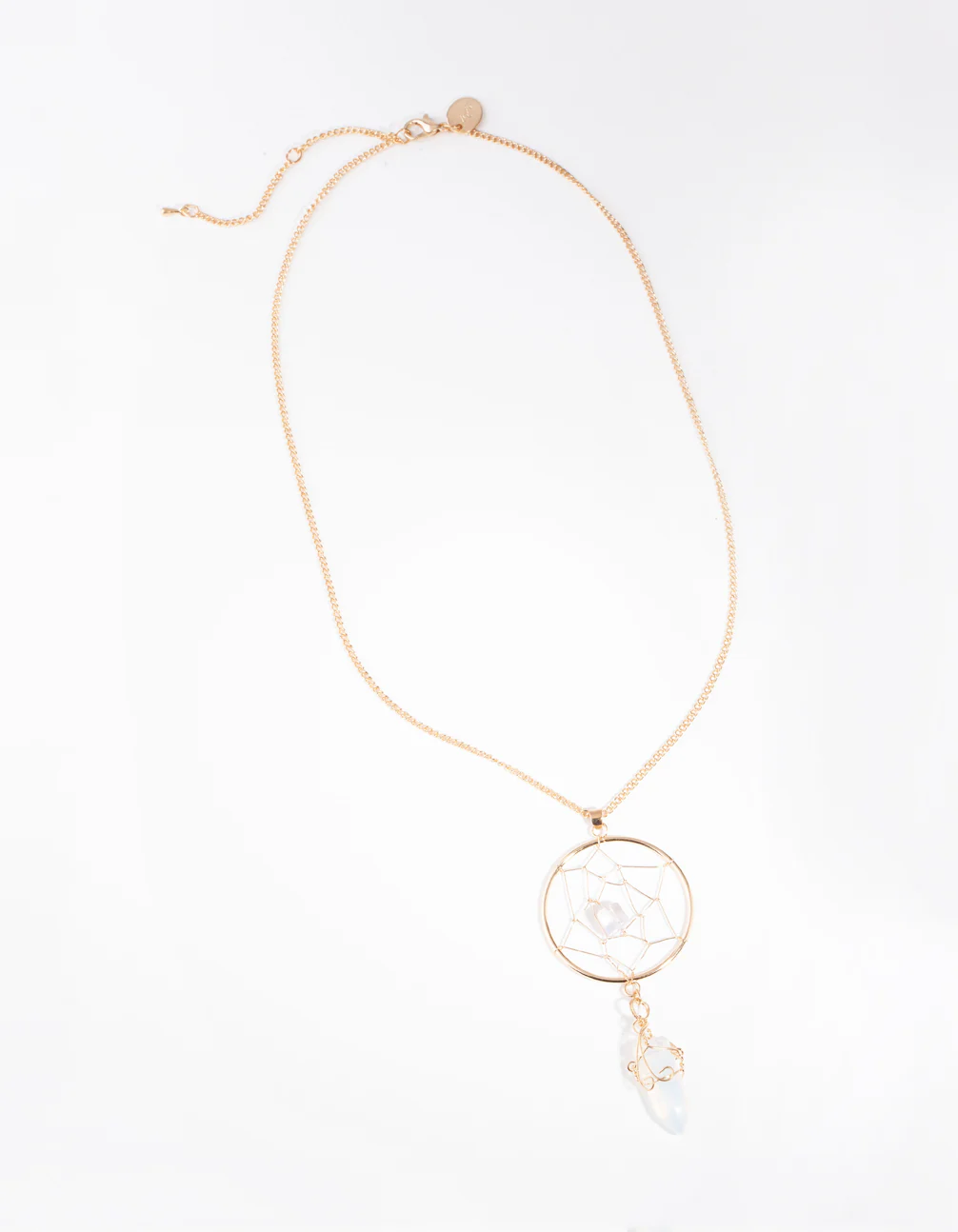 Gold Moonstone Dreamcatcher Necklace - Image 6