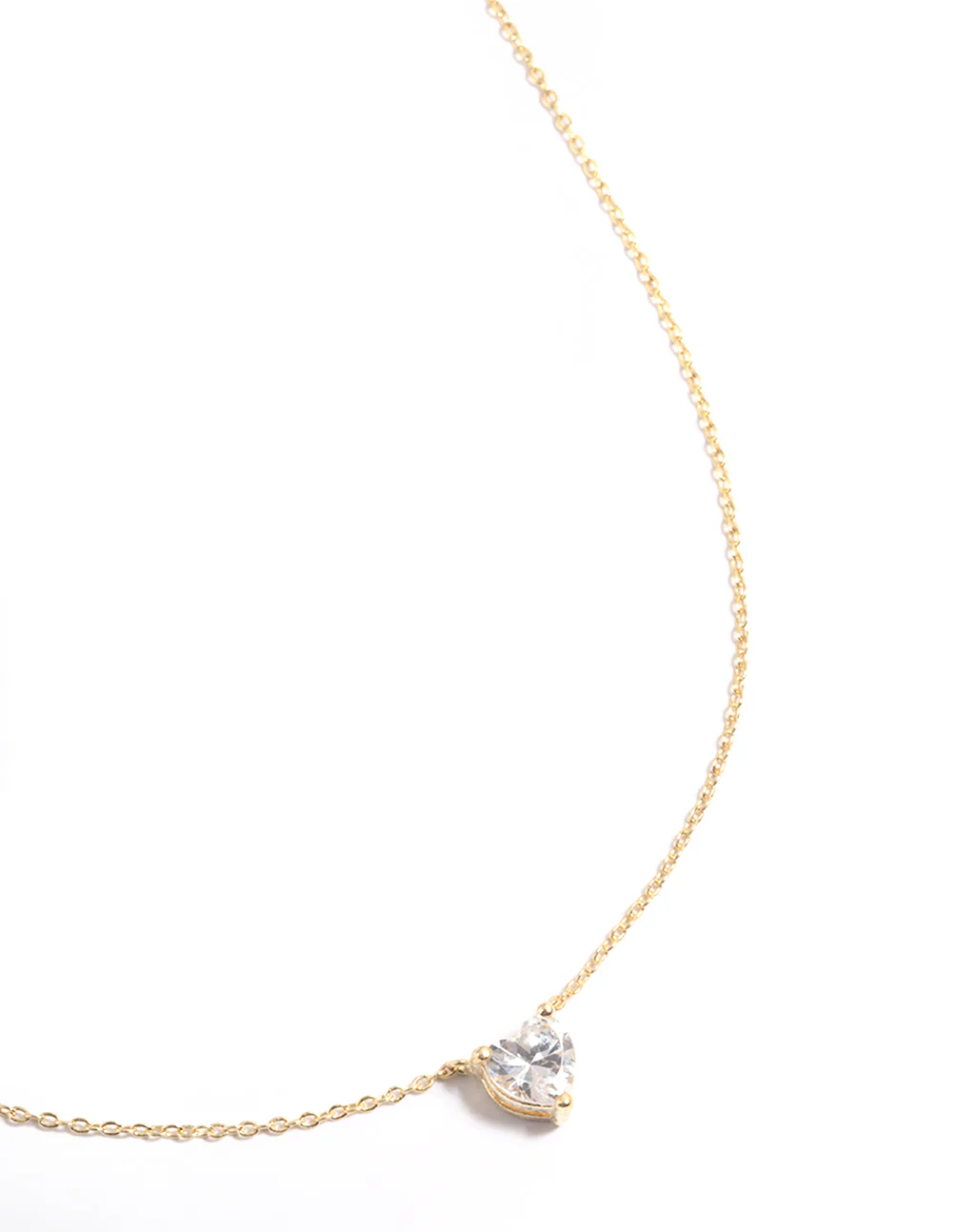 Waterproof Gold Plated Stainless Steel Cubic Zirconia Heart Necklace - Image 2