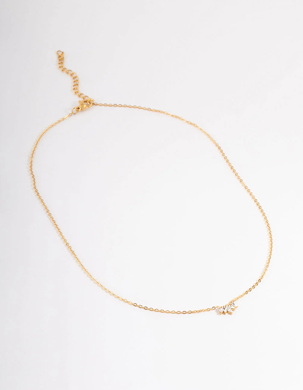 Waterproof Gold Plated Stainless Steel Mini Fan Cubic Zirconia Necklace - Image 2