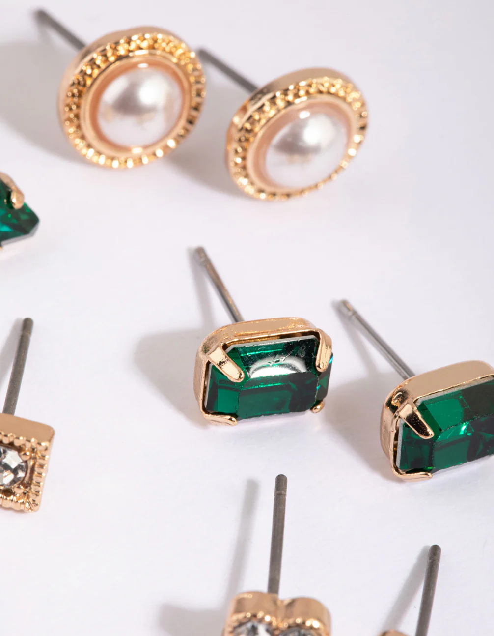 Gold Geometric Stud Earring 8-Pack - Image 2