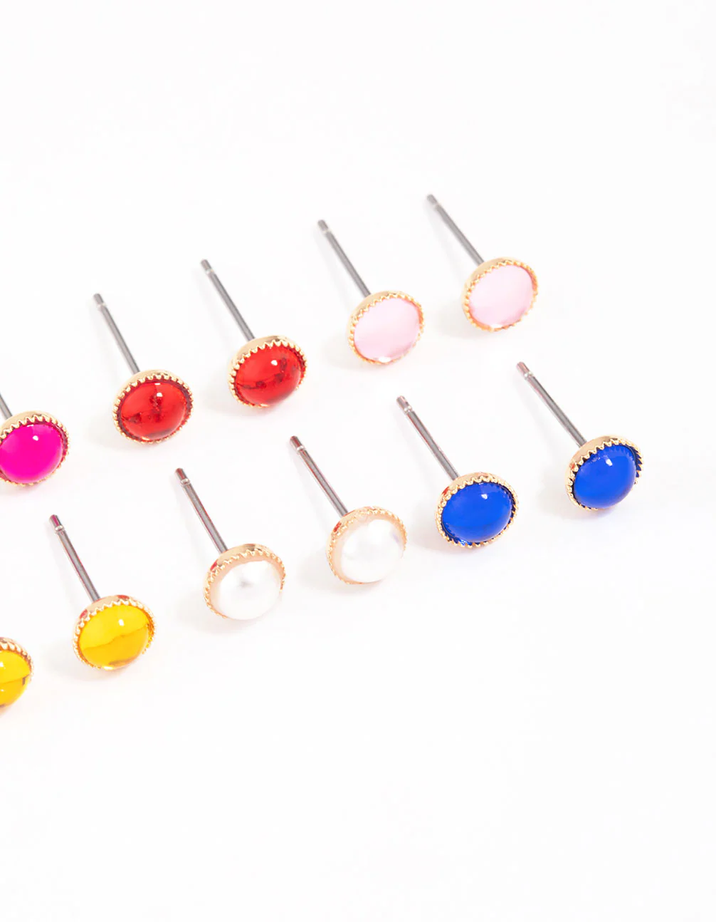 Gold Mini Dome Stud Earrings 8-Pack - Image 3