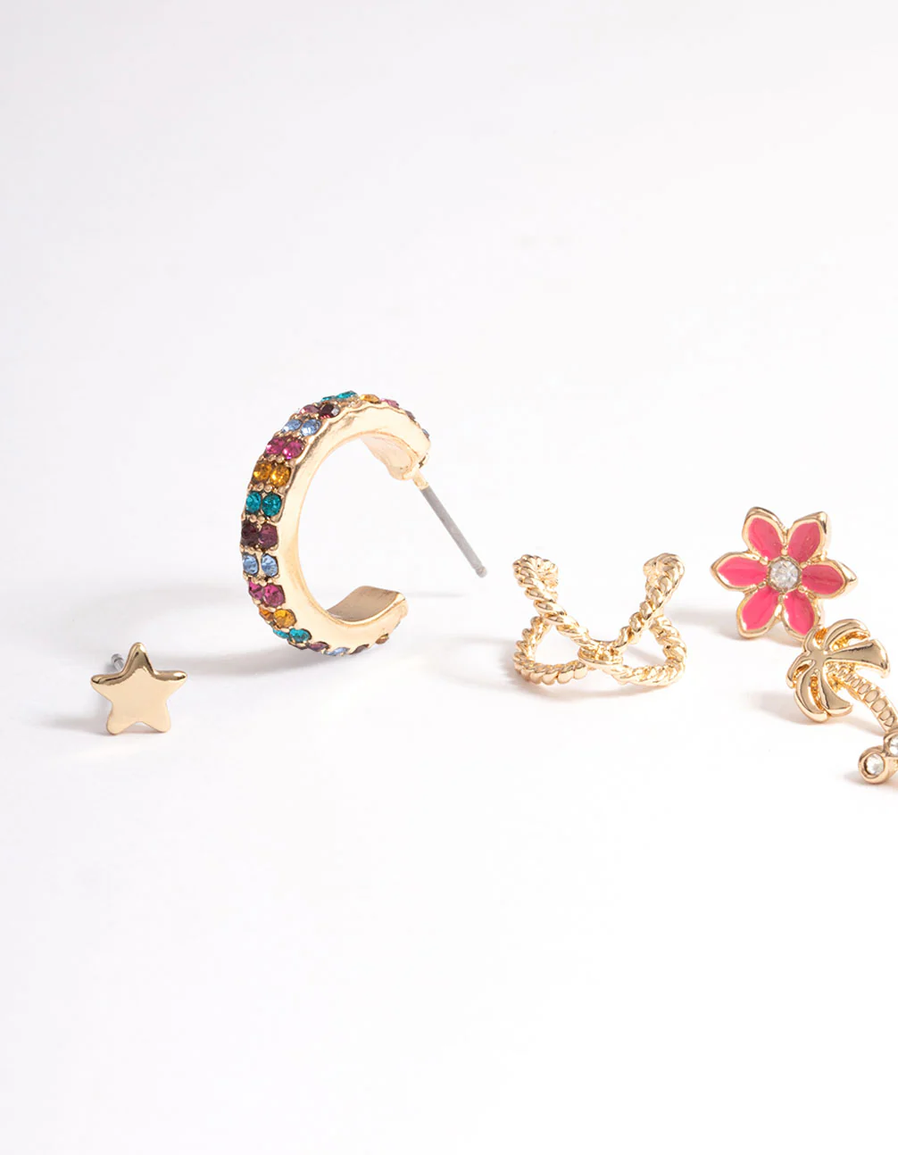 Gold Tropical Stack Earrings - Image 2