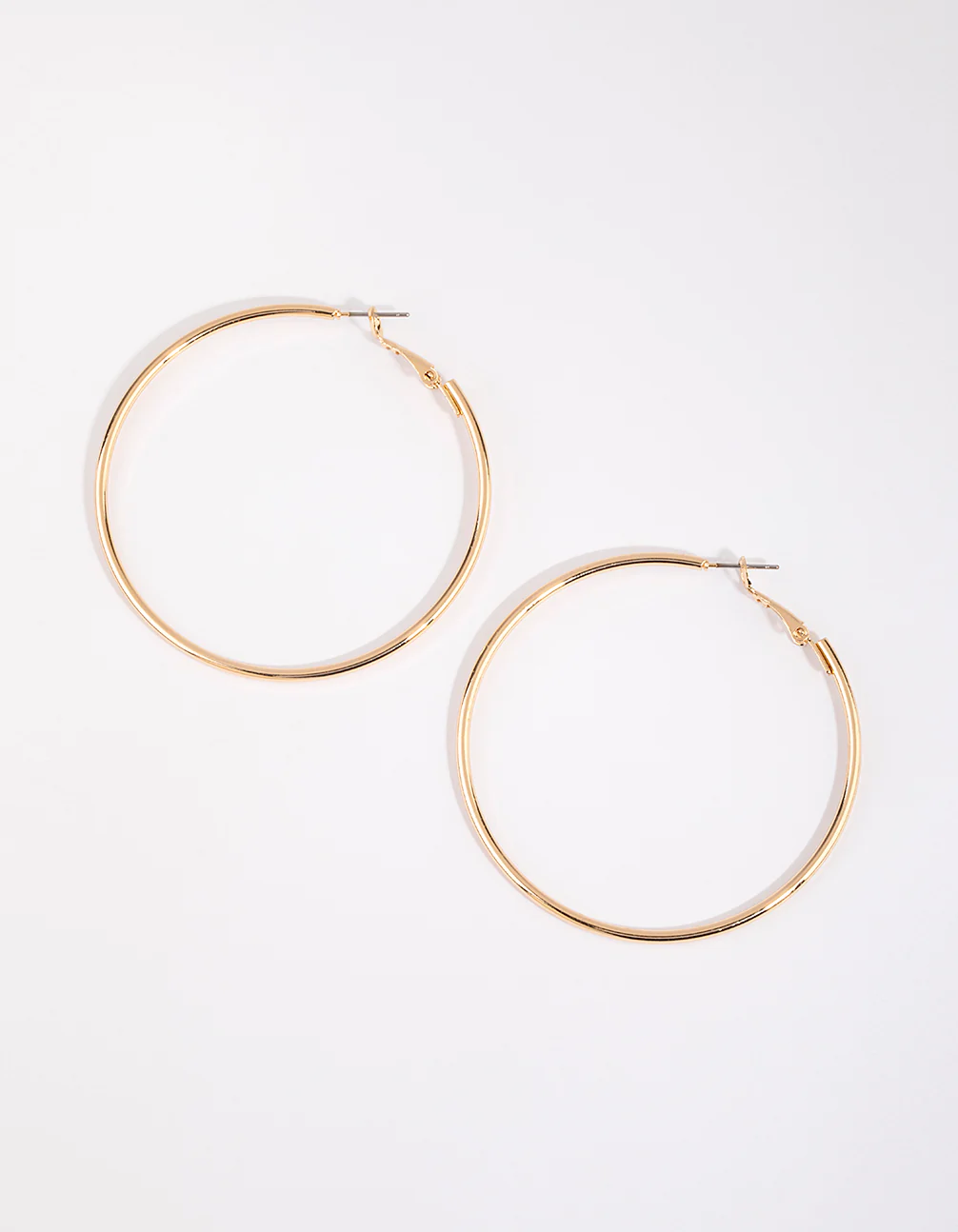 Gold Plain Rounded Hoop Earrings