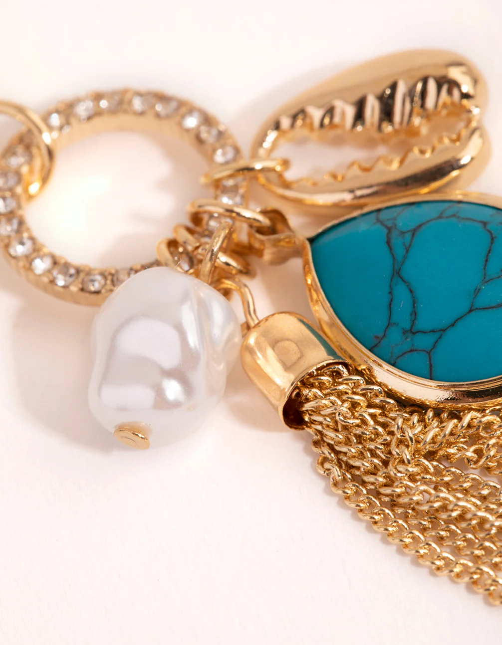 Gold Disc & Charm Layered Necklace - Image 3