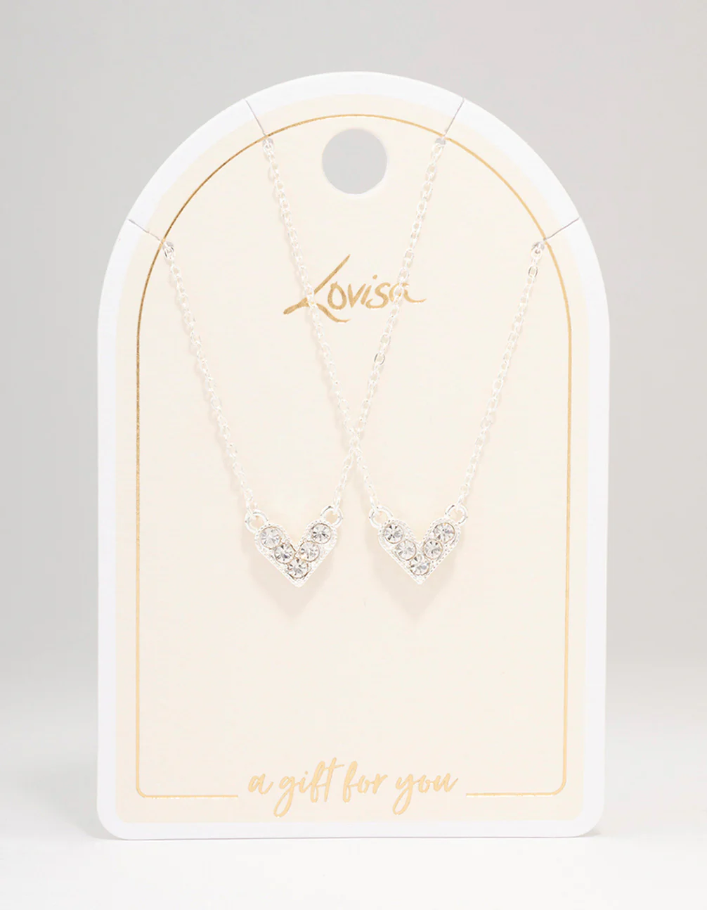 Silver Abstract Heart Diamante Necklace Pack - Image 3