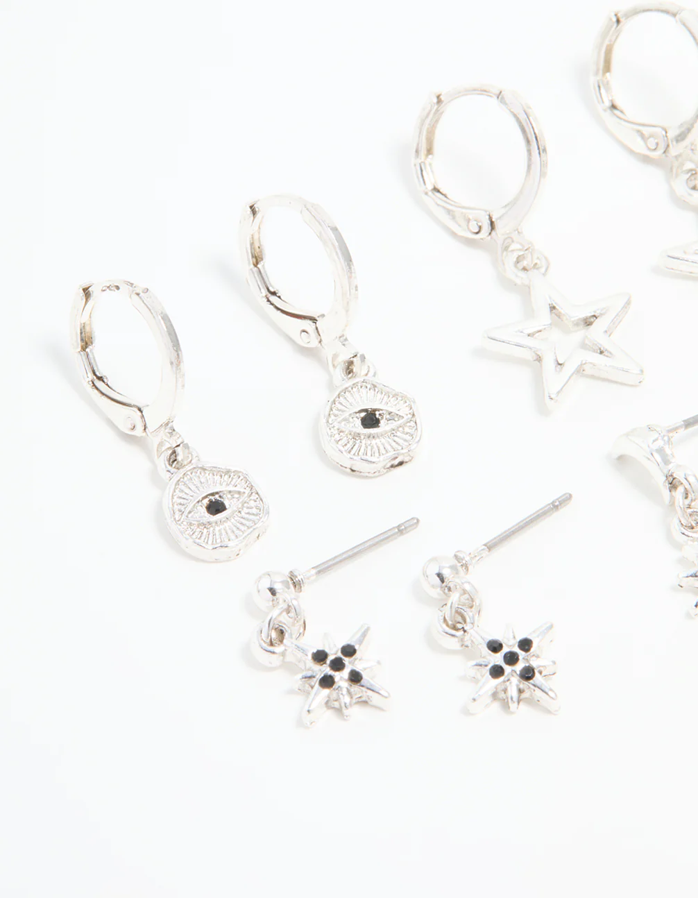 Silver Celestial Drop Earrings 6-Pack - Image 2