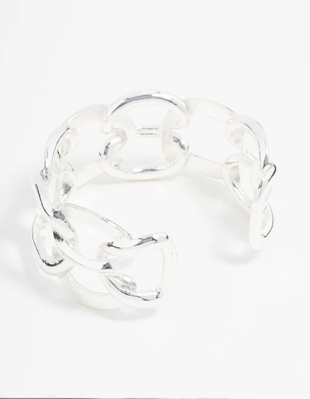 Silver Chunky Link Chain Wrist Cuff - Image 3