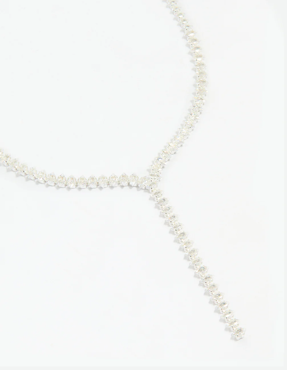 Silver Cubic Zirconia Graduating Y-Necklace