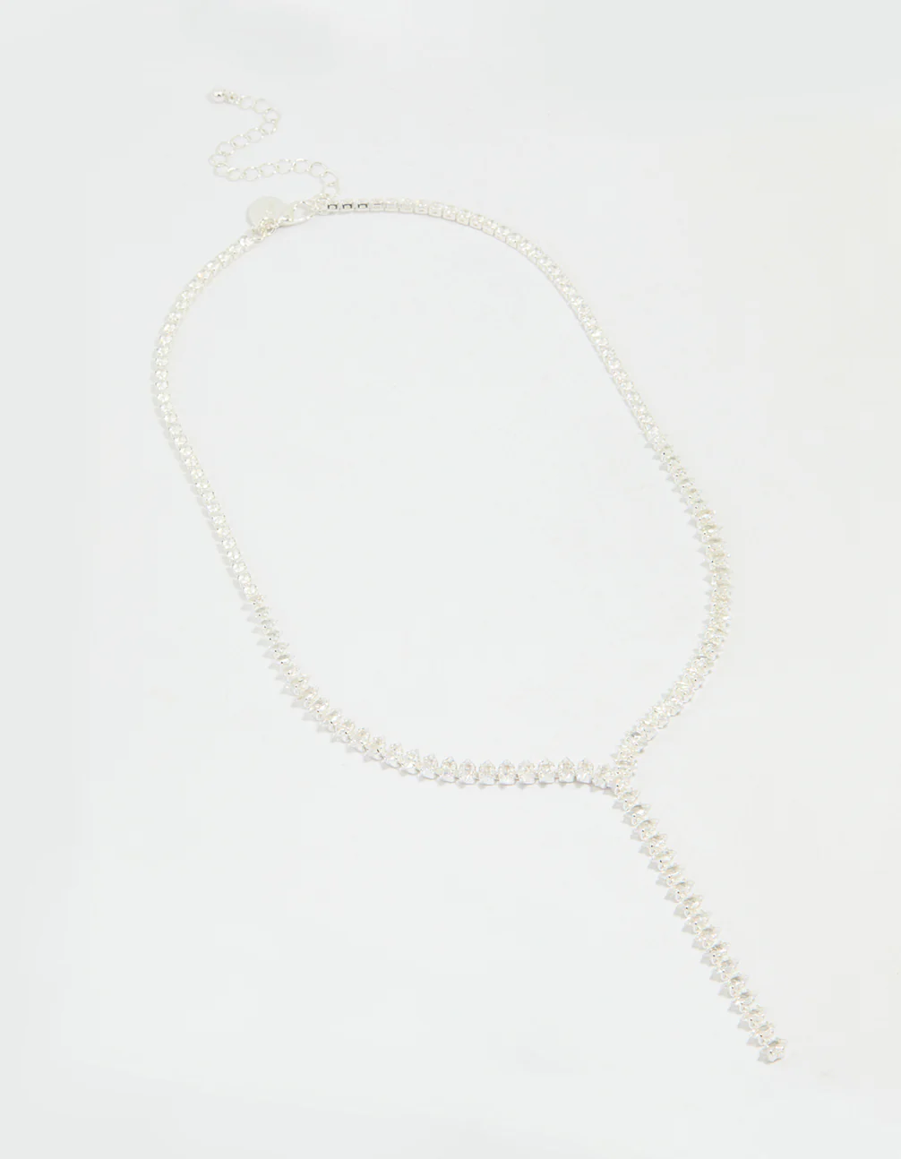 Silver Cubic Zirconia Graduating Y-Necklace - Image 4