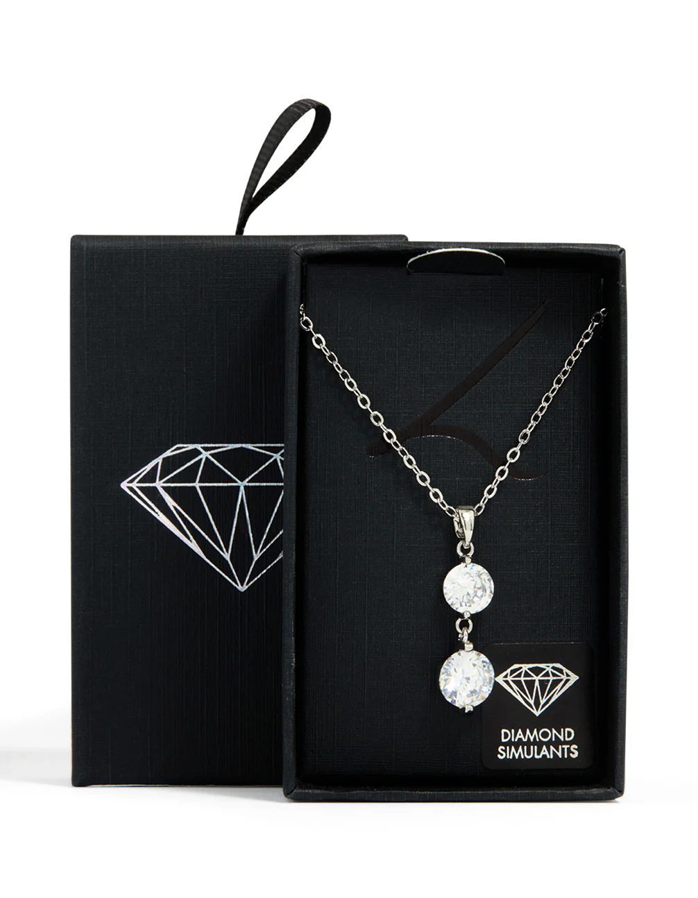 Silver Cubic Zirconia Pendant Necklace - Image 3