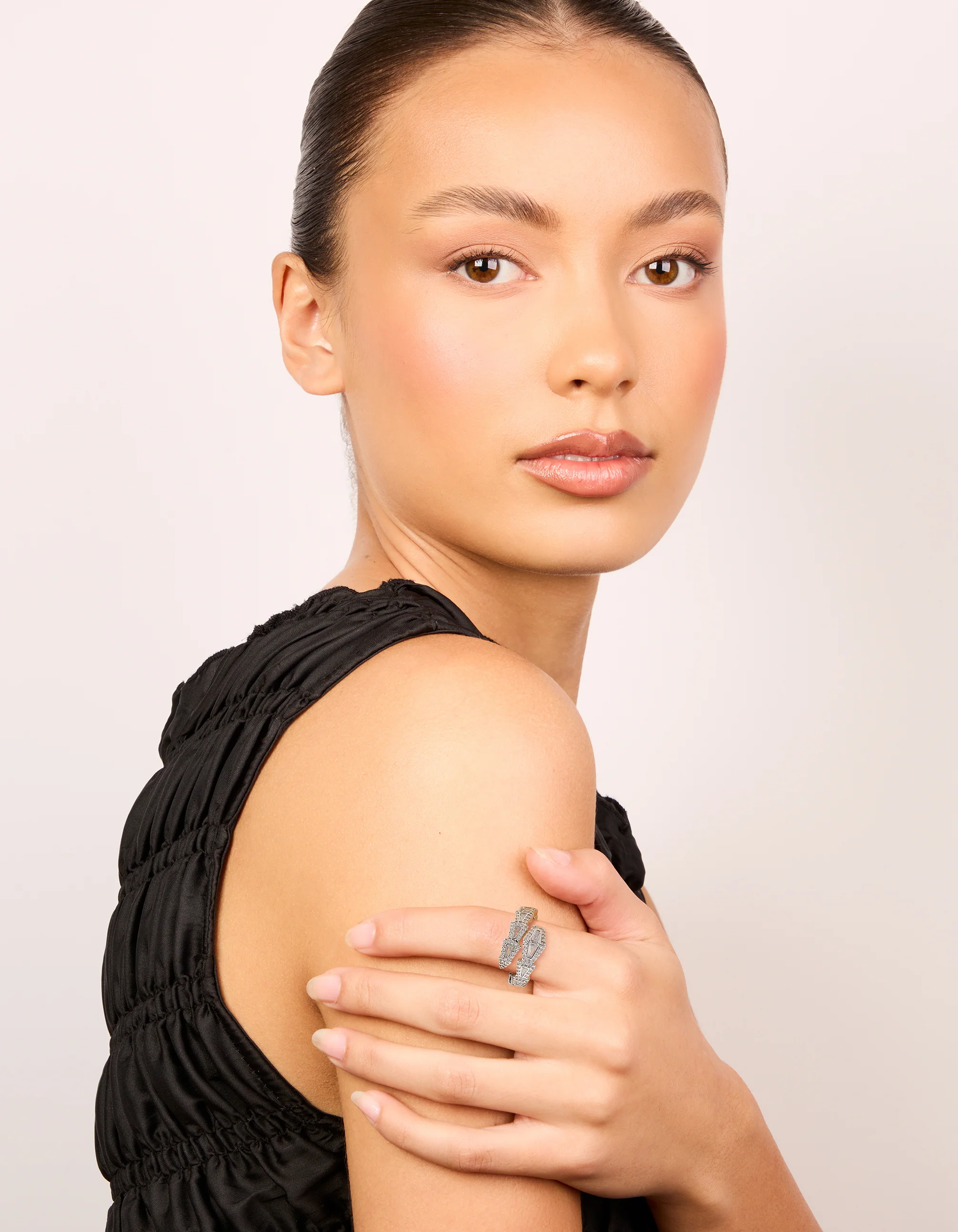 Silver Cubic Zirconia Point Wrap Ring - Image 3