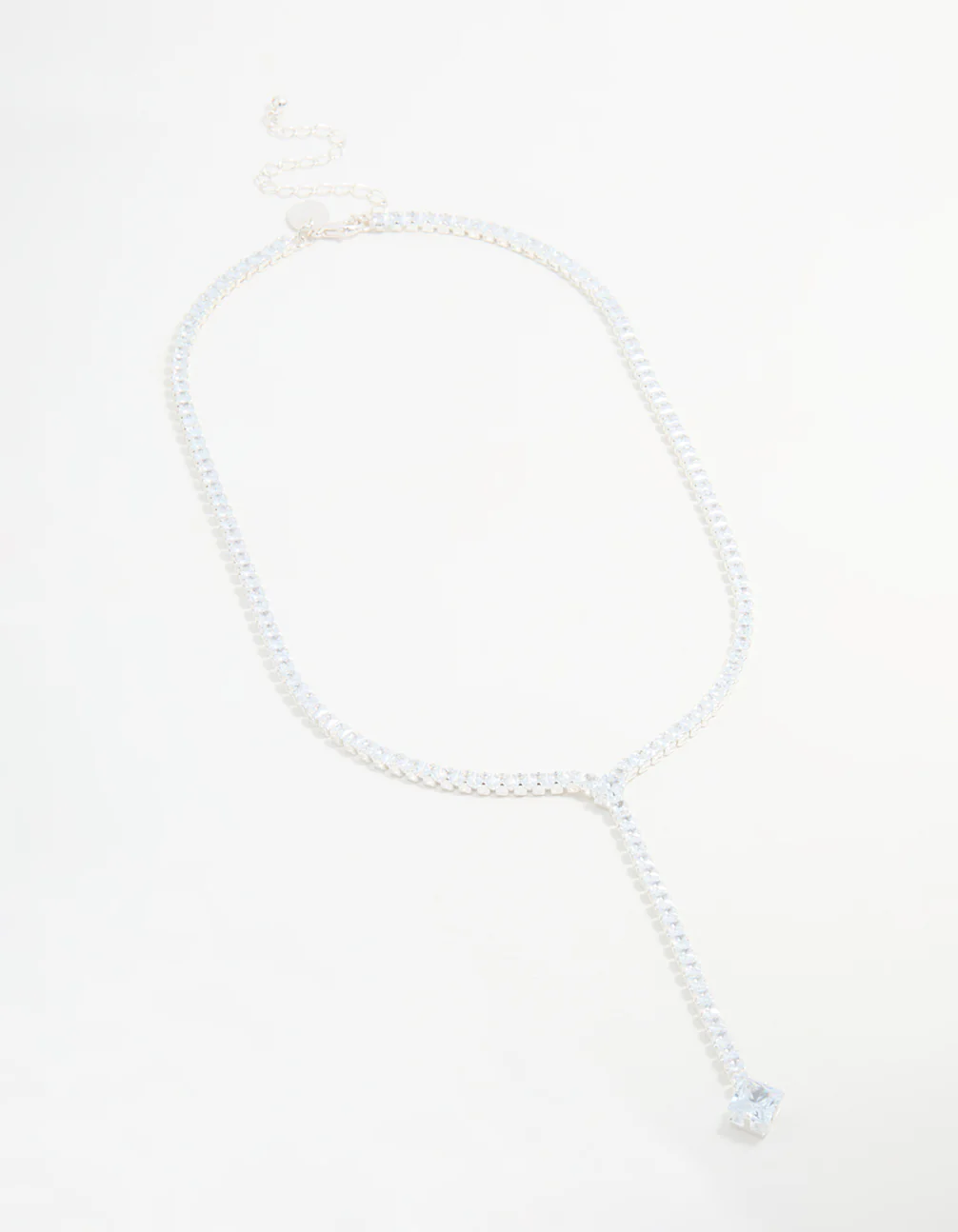 Silver Cubic Zirconia Y-Necklace - Image 4