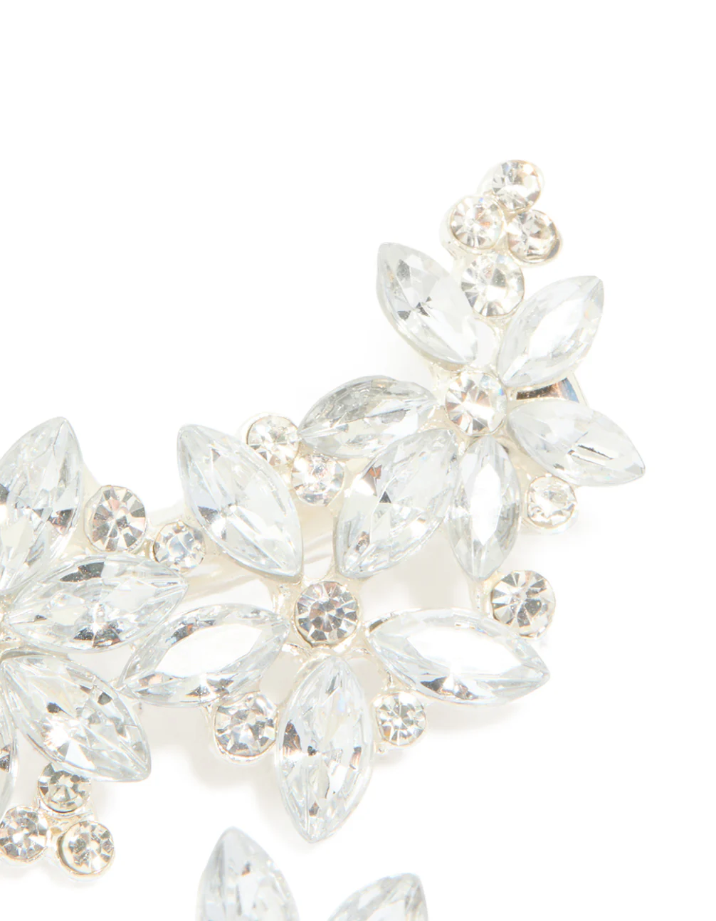 Silver Diamante Flower Clips 2-Pack - Image 3