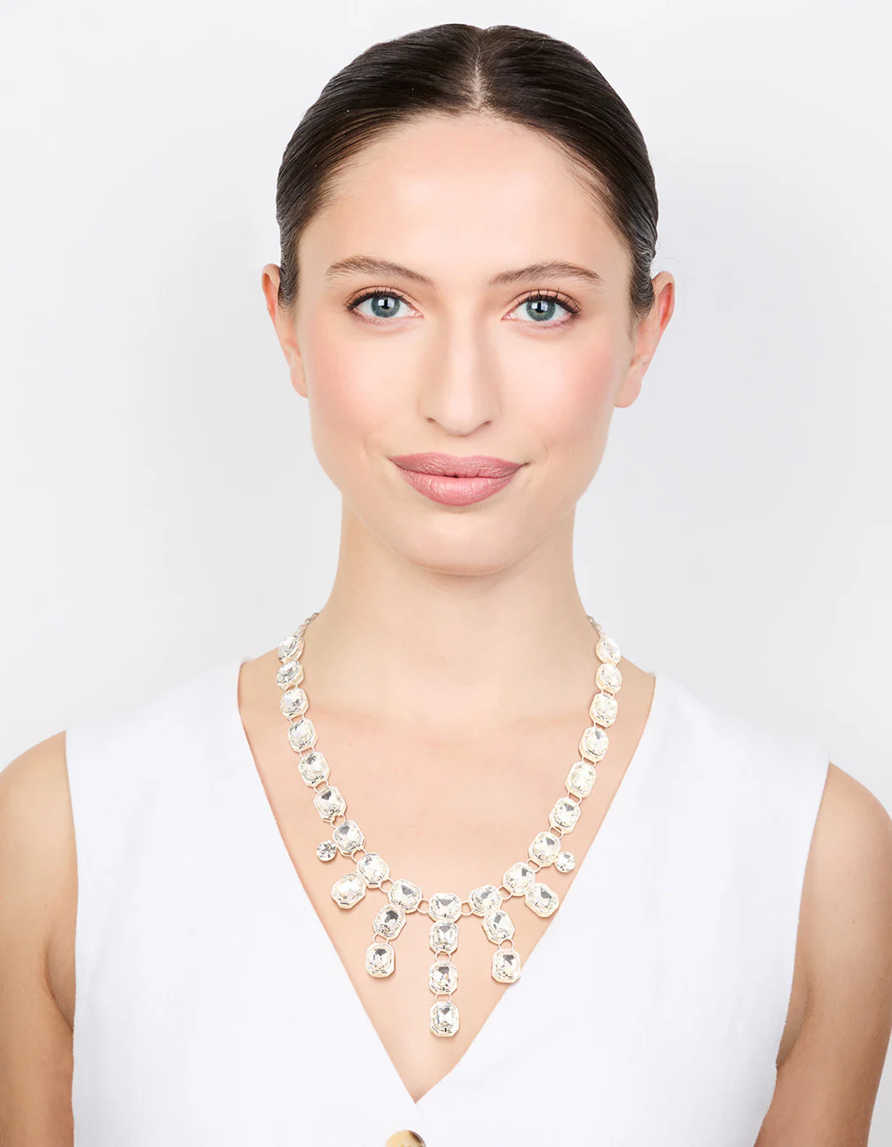 Silver Diamante Pendant Necklace - Image 3