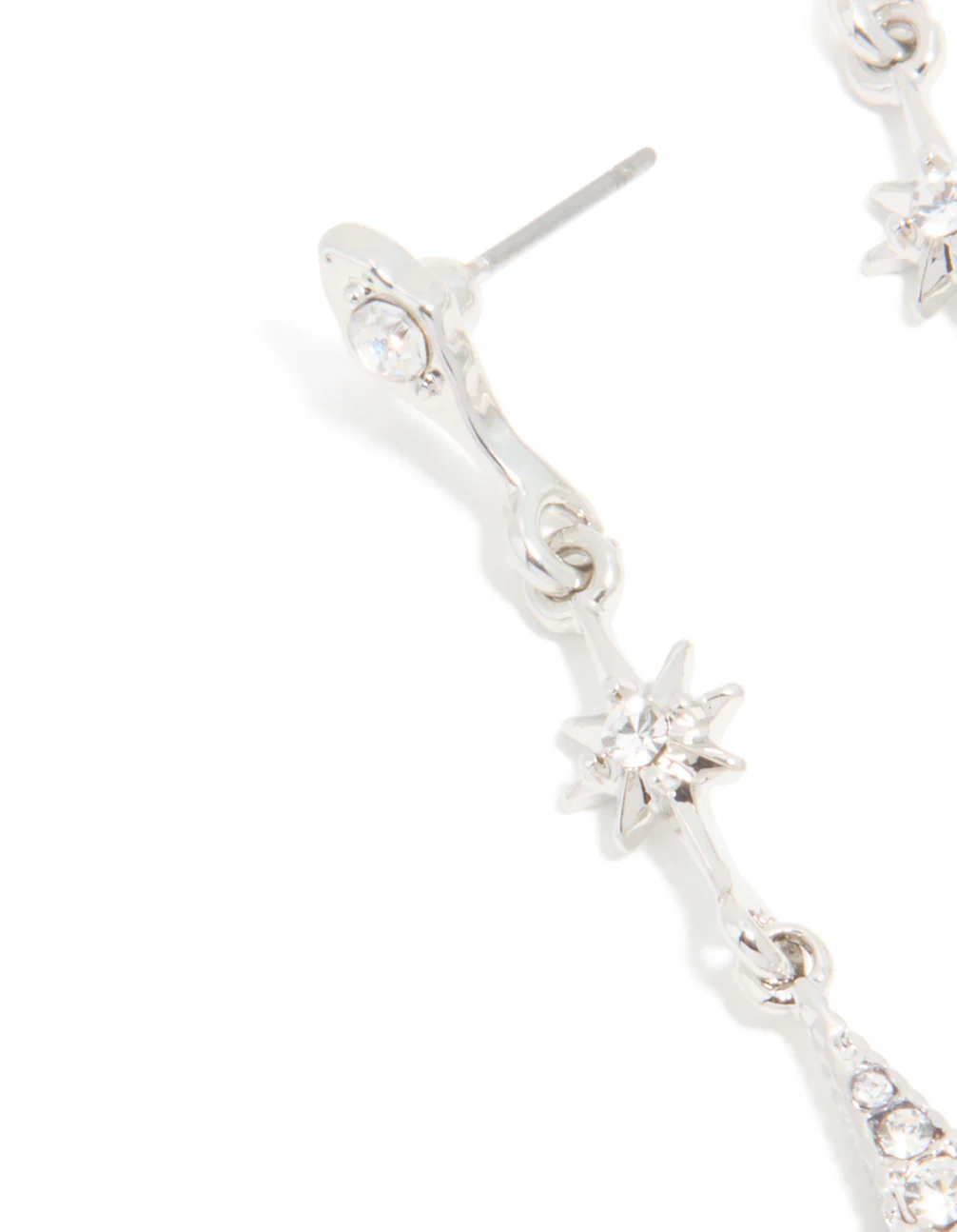 Silver Diamante Sun & Moon Drop Earrings - Image 2