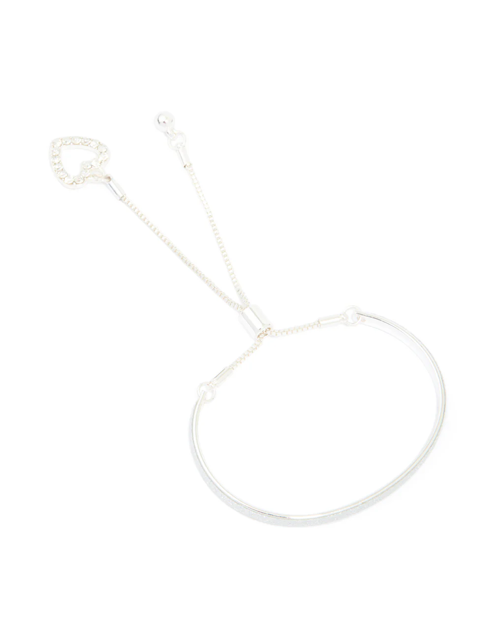 Silver Glitter Toggle Bangle