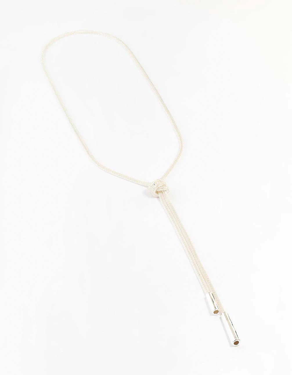 Silver Knot Long Chain Necklace - Image 2