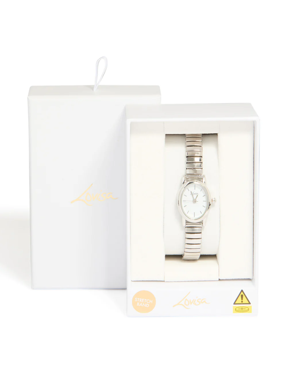Silver Mini Oval Stretch Watch - Image 3
