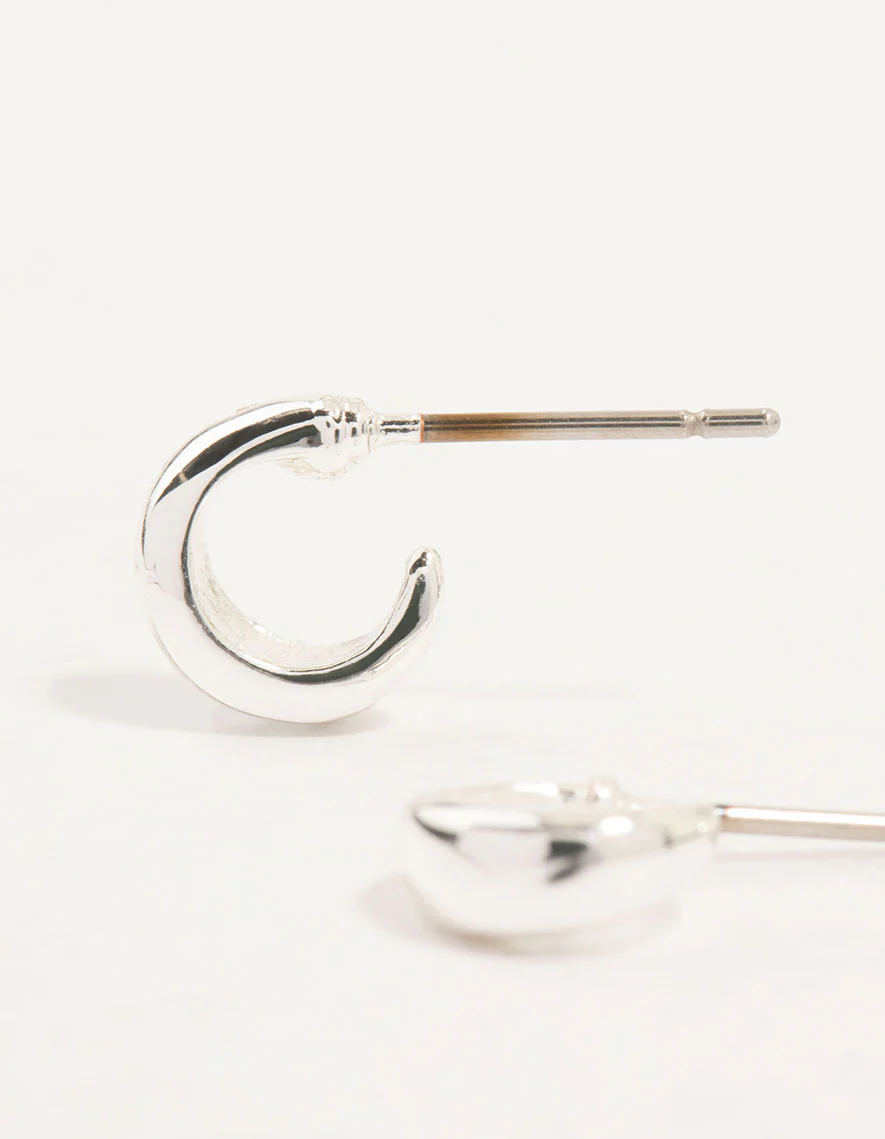 Silver Mixed Hoop Earrings 3-Pack - Image 2