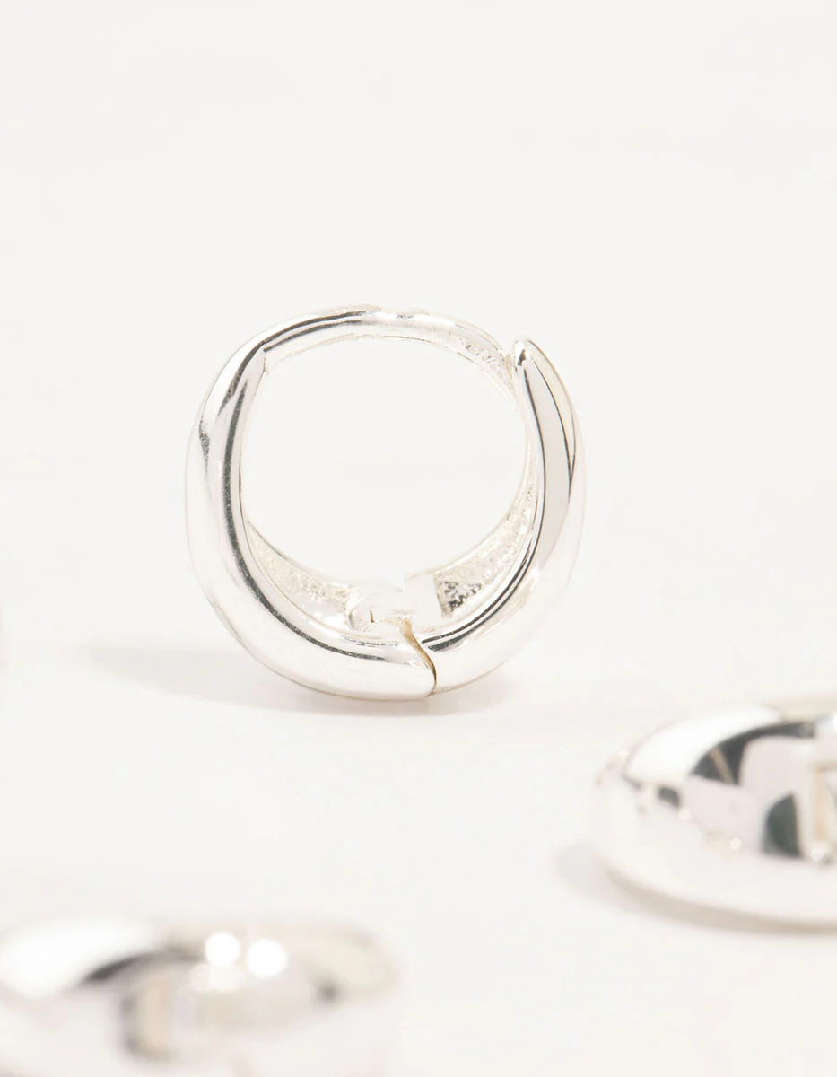 Silver Mixed Hoop Earrings 3-Pack - Image 3