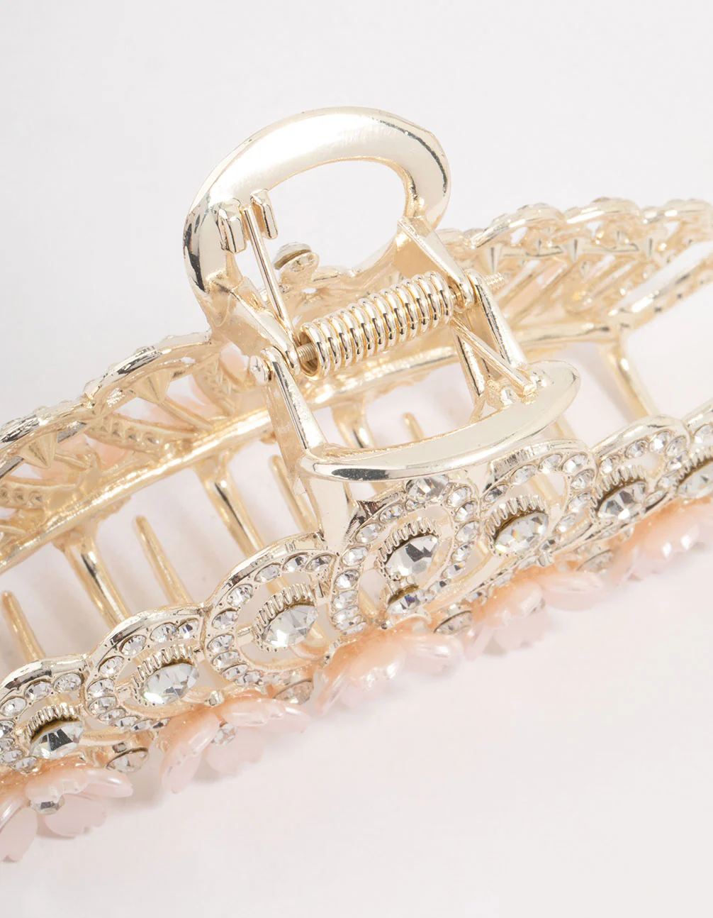 Silver Ornate Diamante & Flower Claw Clip - Image 3
