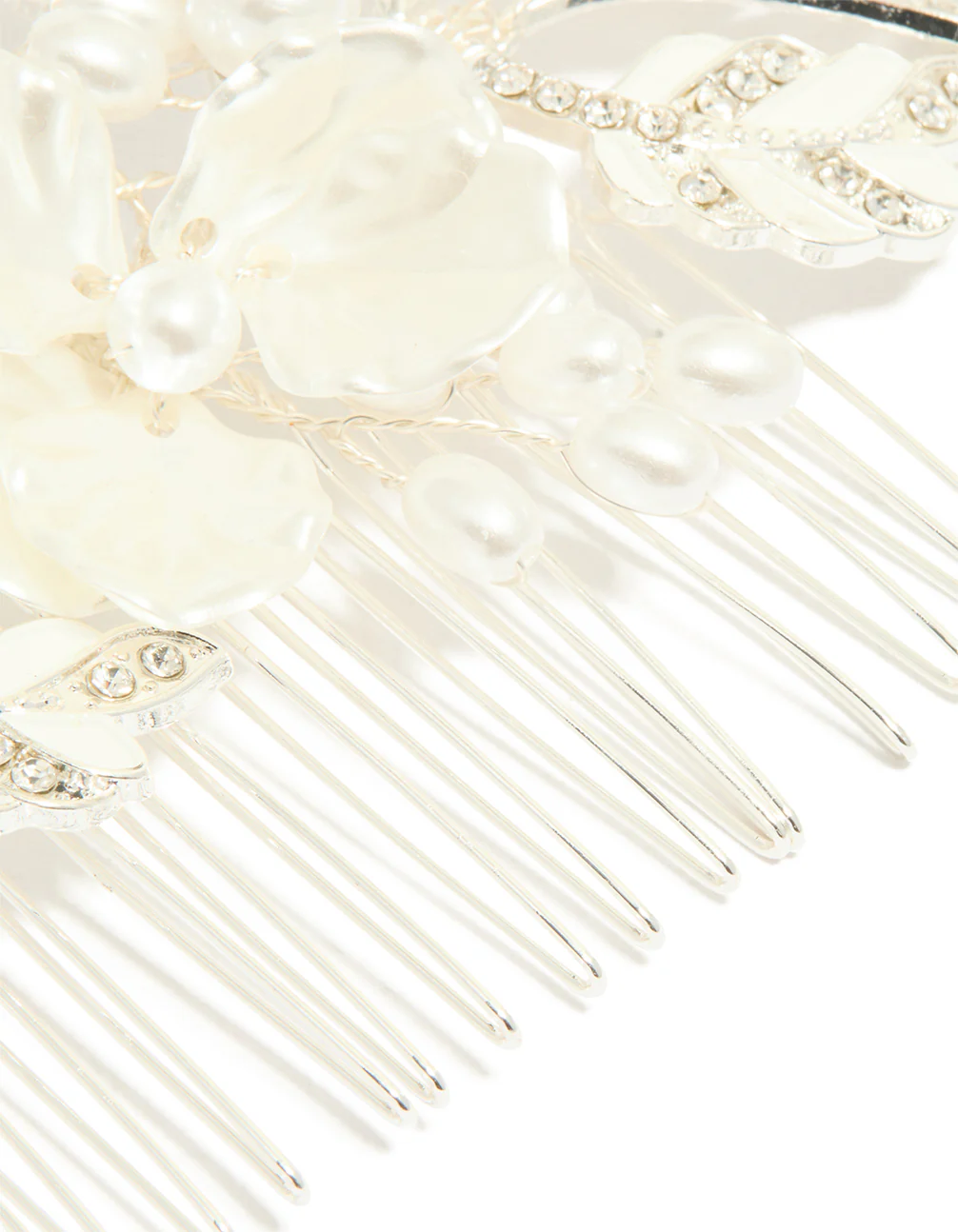 Silver Pearl Flower & Vine Hair Comb - Image 3