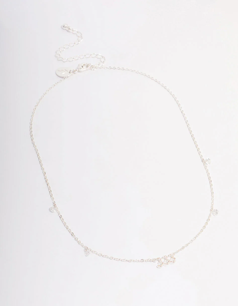 Silver Plated 333 Angel Number Cubic Zirconia Chain Necklace - Image 5