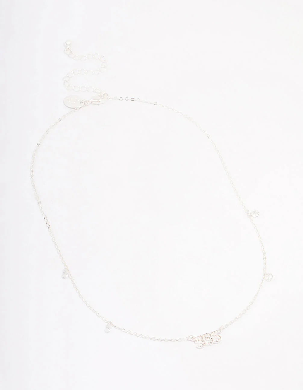 Silver Plated 555 Angel Number Cubic Zirconia Chain Necklace - Image 2