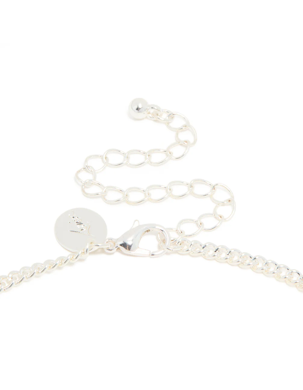 Silver Plated Cubic Zirconia Cup Chain & Drop Pendant ayered Necklace - Image 3