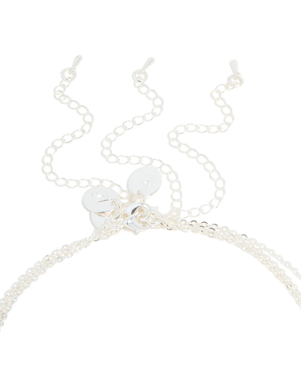 Silver Plated Cubic Zirconia Mixed Pendant Layered Necklace - Image 3