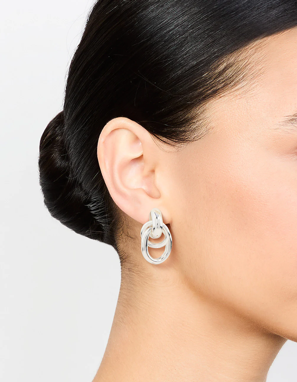 Silver Plated Door Knocker Drop Earrings - Image 2