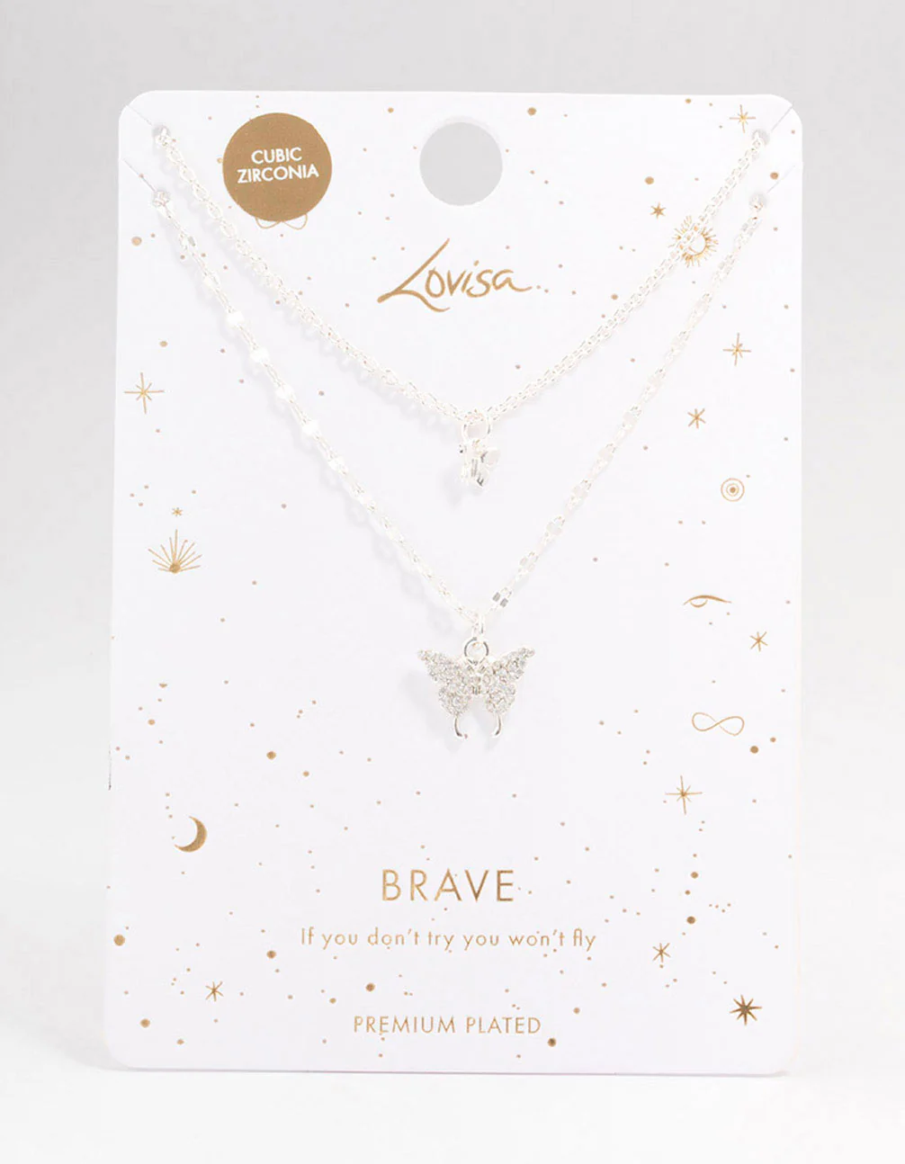 Silver Plated Graduating Butterfly Necklace - Image 2