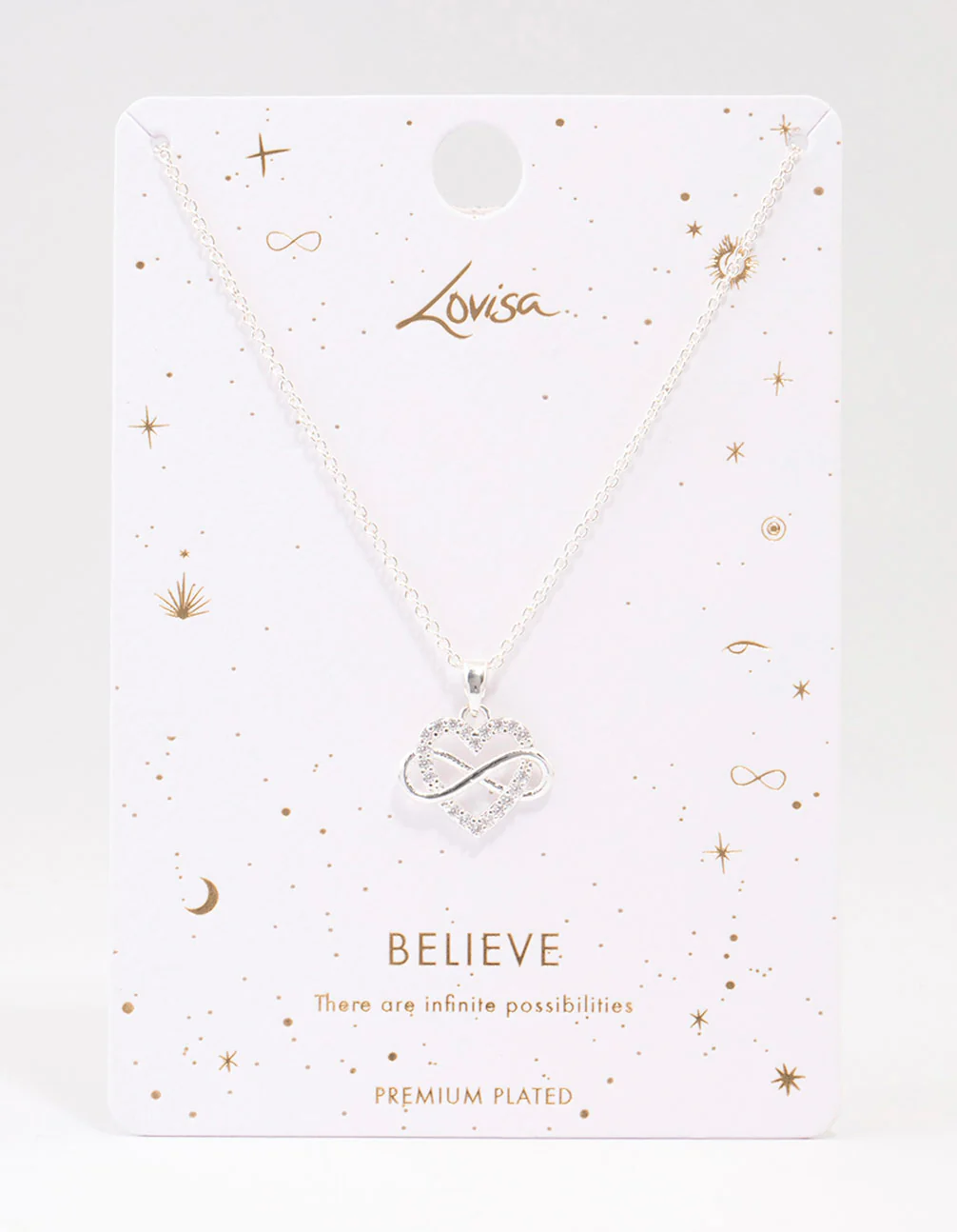 Silver Plated Heart Infinity Pendant Necklace - Image 2