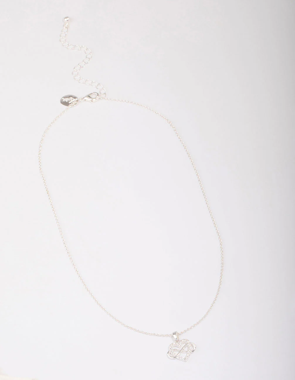 Silver Plated Heart Infinity Pendant Necklace - Image 3