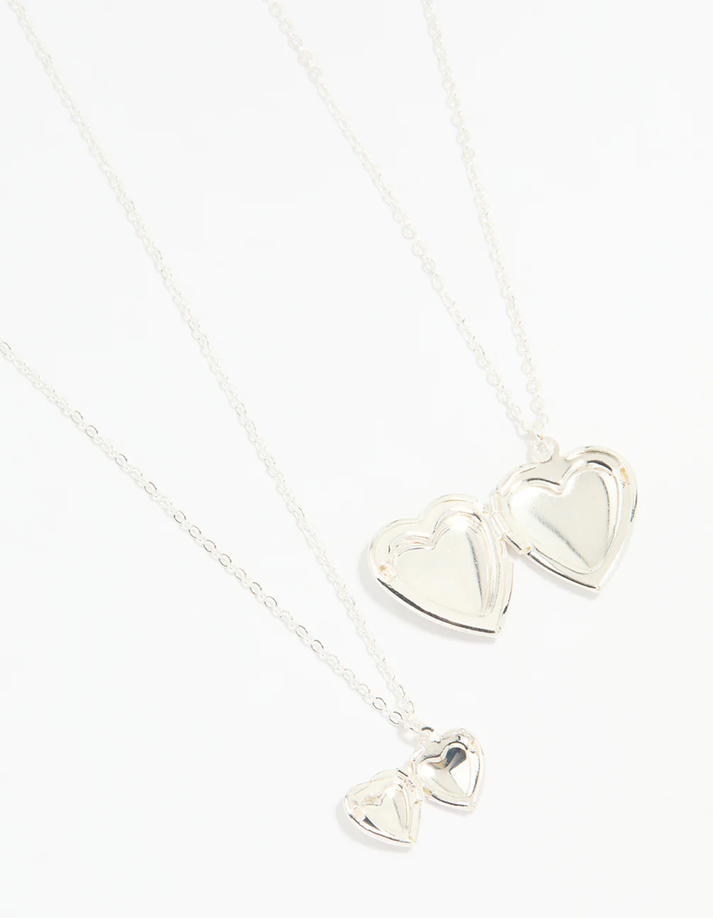 Silver Plated Heart Pendant Necklaces 2-Pack - Image 3