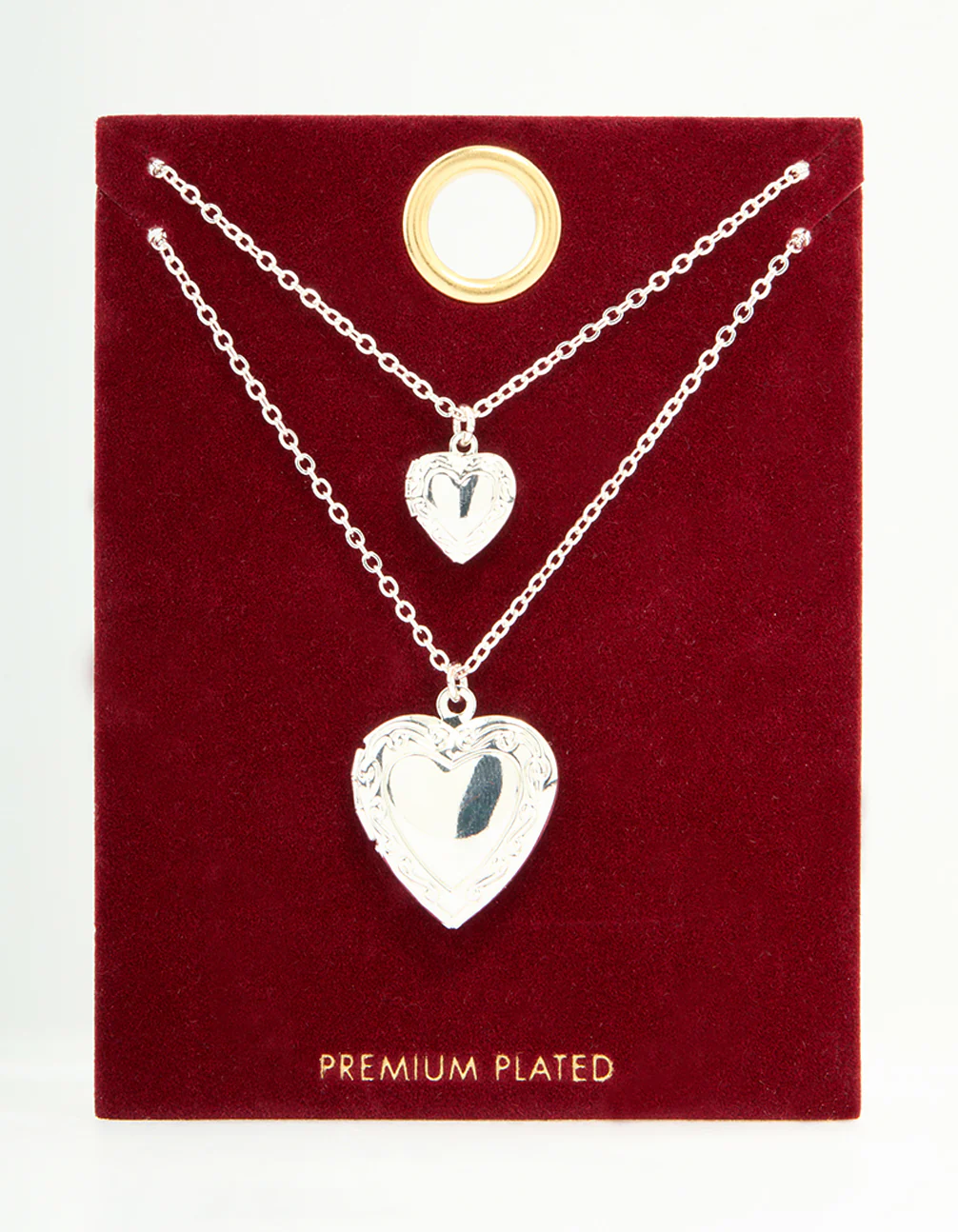 Silver Plated Heart Pendant Necklaces 2-Pack - Image 4